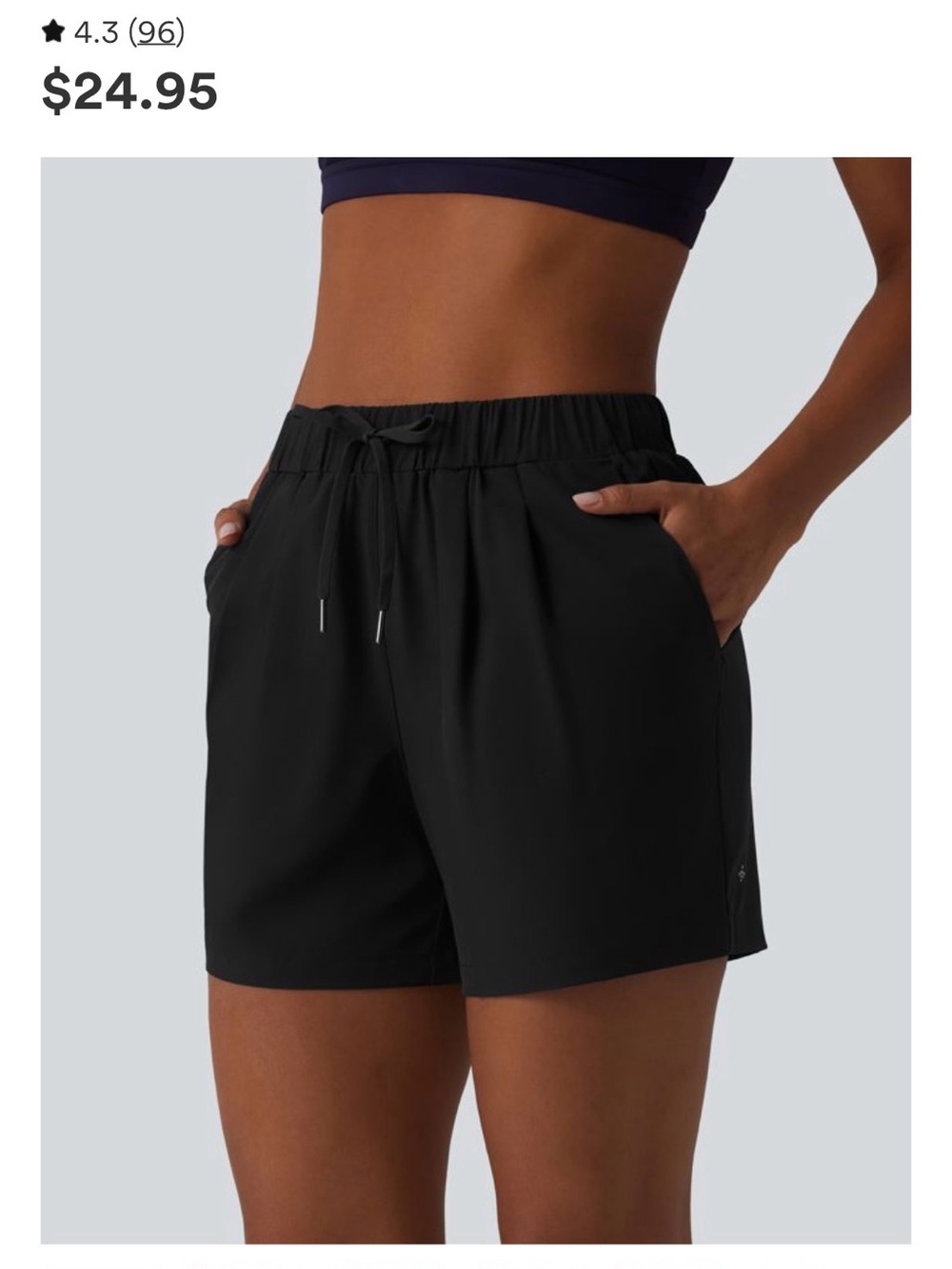 NWT HALARA Pleated Yoga Shorts with Pockets